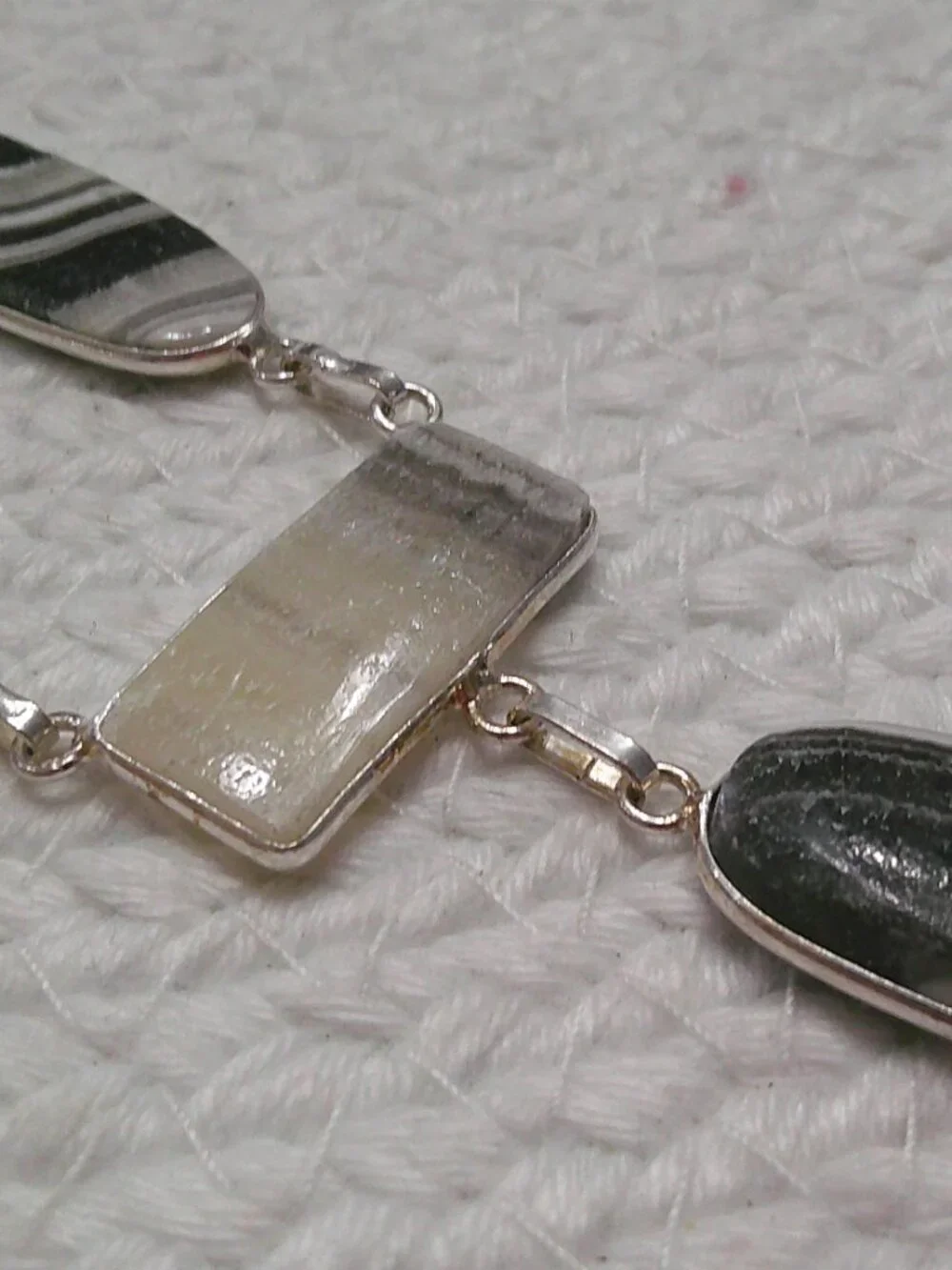 Gorgeous BLACK RHODOCHROSITE Handmade Sterling 925 Necklace #12F